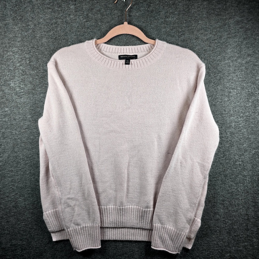 Banana Republic Women XS White Cream Pullover Sweater Comfy Oversize Plain Basic